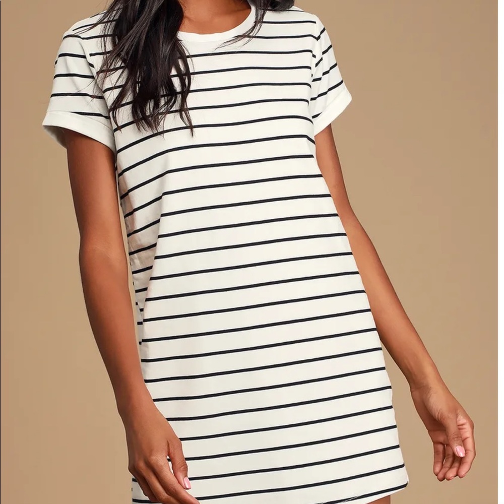 Black and Cream Shirt Dress